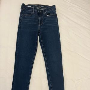 American Eagle High Rise Skinny Jeans- Dark Wash